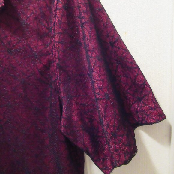 Morbid Threads Vintage Black Spiderweb Cobweb Lace Red Shirt Button Up Goth Men - Picture 6 of 14